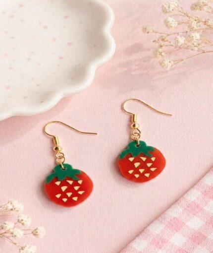 Scarlet strawberry earrings