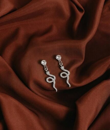 Silver snake earrings