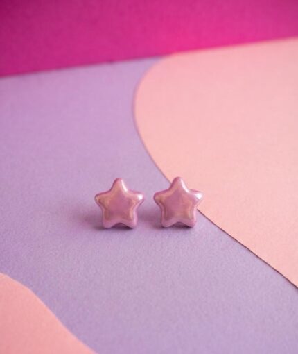 Purple star ear studs